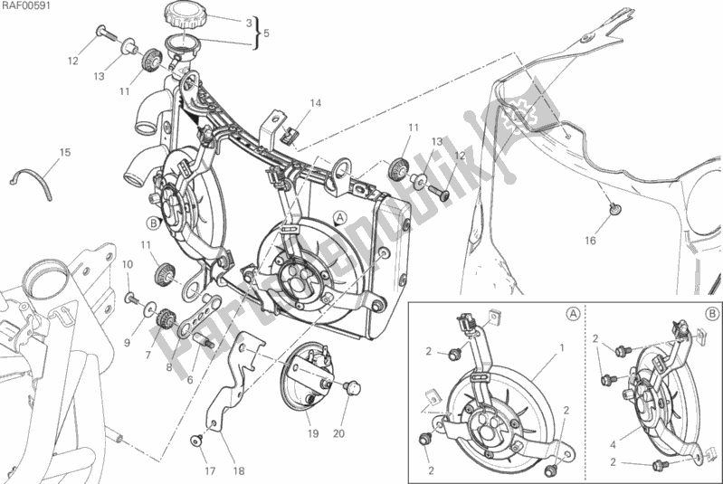 Todas las partes para Enfriador De Agua de Ducati Supersport Thailand 950 2017
